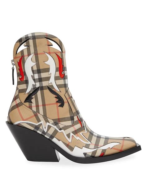 burberry cowboy boots|burberry boots with clear heels.